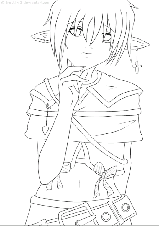Plansa de colorat cu Anime 81 89
